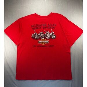 Harley Davidson AAA Brand Men's 2XL Alligator Alley Fort Lauderdale Florida Red